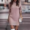 High Neck Sweater Long Sleeved Knitted Sweater Dress, Women's Clothing