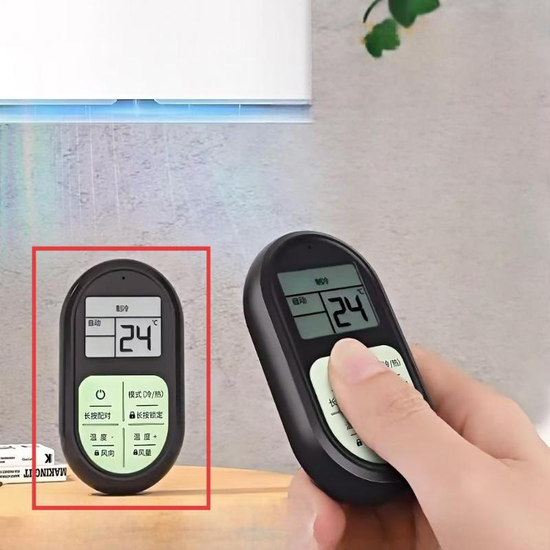 Universal AC Remote Control Mini Portable Glow Buttons LCD Display Suitable for Home Hotel Travel Use