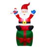 6 FT Christmas Inflatables Santa Claus Waterproof 6 LED Lighted Giant Blow Up Santa Gift Box with