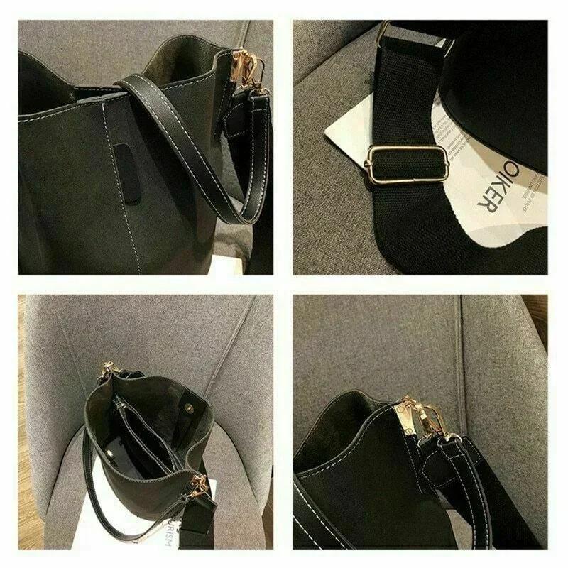 Женская большая сумка-мессенджер в форме ведра, персонализированная, модная, на плечо, простая, большой вместимости, матовая сумка-ведро