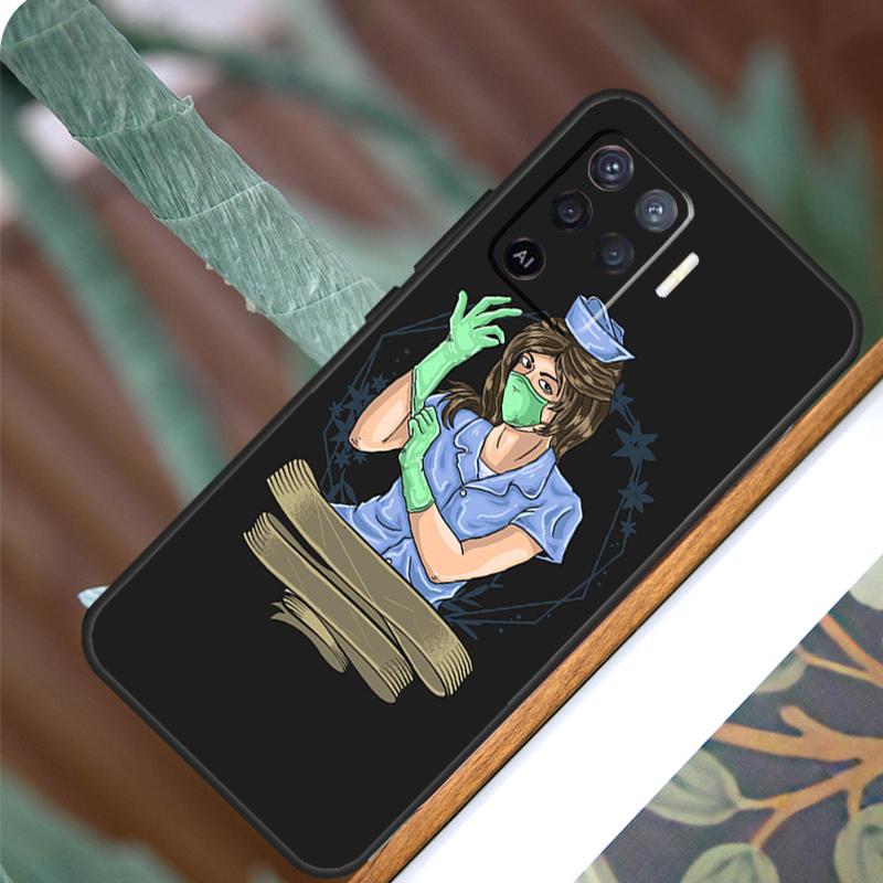 Cartoon Medicine Doctor Nurse For OPPO A57 A57S A77 A5 A9 A53 A52 A72 A96 A76 A16 A54 A74 A94 A38 A58 A78 A15 A17 Case