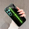 Региональная трещина Стеклянный чехол для телефона для Samsung Galaxy S26 S25 S24 S23 S22 FE Ultra Plus Встроенное стекло зеленое Изысканный Привлекательный