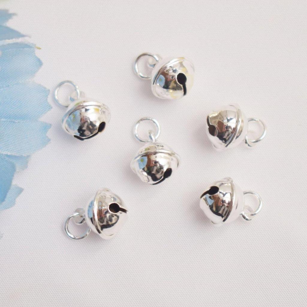 Sand Gold Plated Bell Pendant with Ring Ball Woven Rope Bracelet Charm - DIY Handmade Jewelry