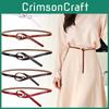 Casual Ladies Leather Thin Belt With Minimalist Knot Design And Closure Alloy
