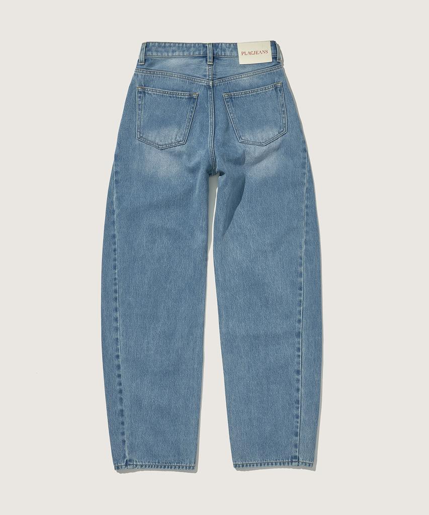 PLAC WOMEN Curved Tapered Denim Pants M71 Mid Blue