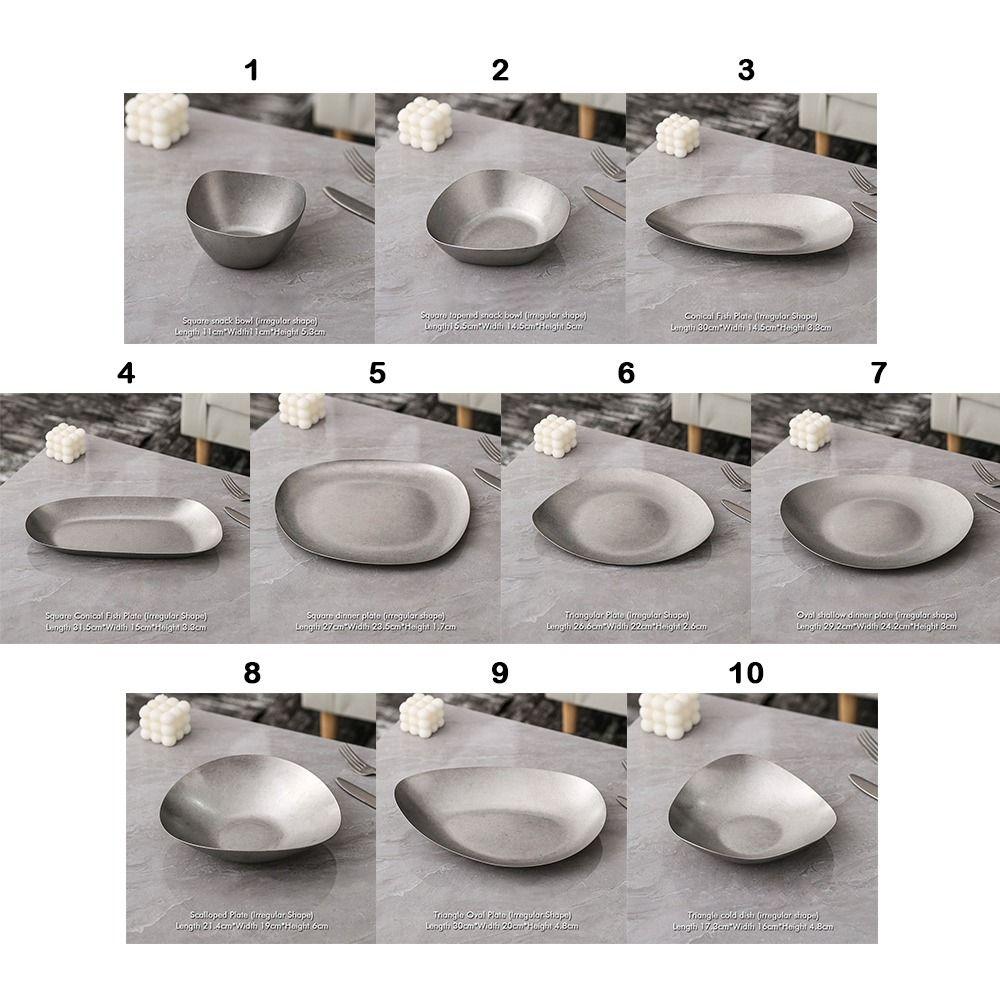 Многофункциональная винтажная металлическая обеденная тарелка, неправильная костяная посуда, ретро тарелки для еды, для обеда