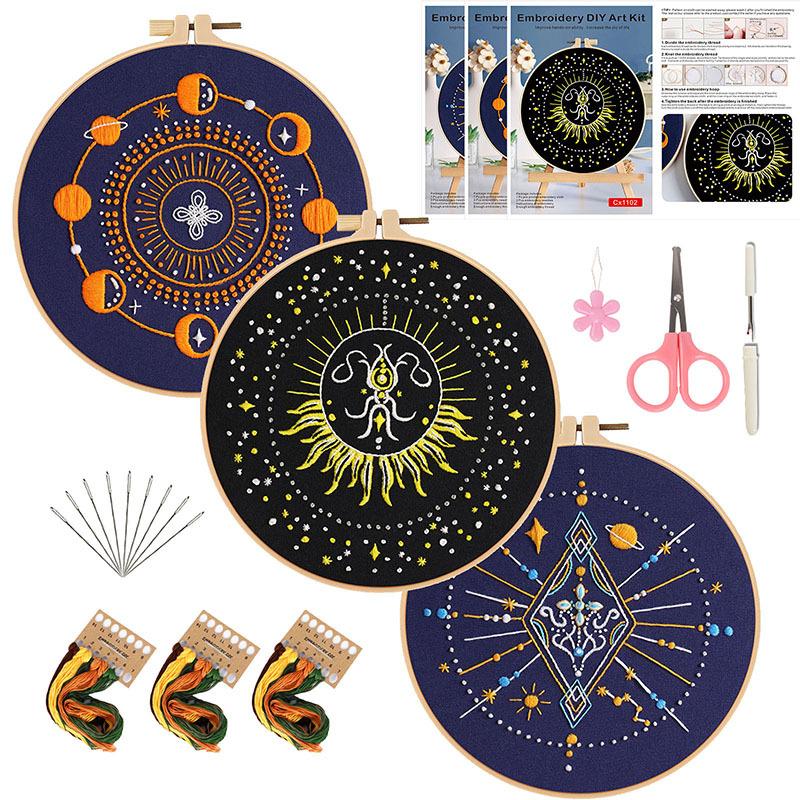 Star Planet Embroidery Handmade Diy Material Kit, Moon Sun Universe New Product