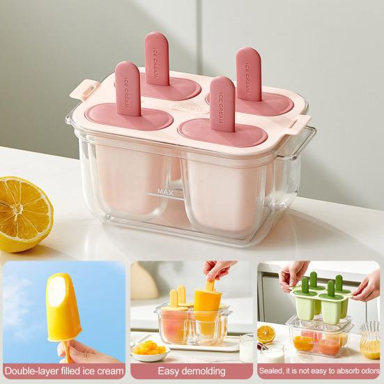 Силиконовая форма для мороженого на палочке, двухслойная мороженица для домашнего приготовления угощений, практичные кухонные принадлежности для любителей выпечки и семей