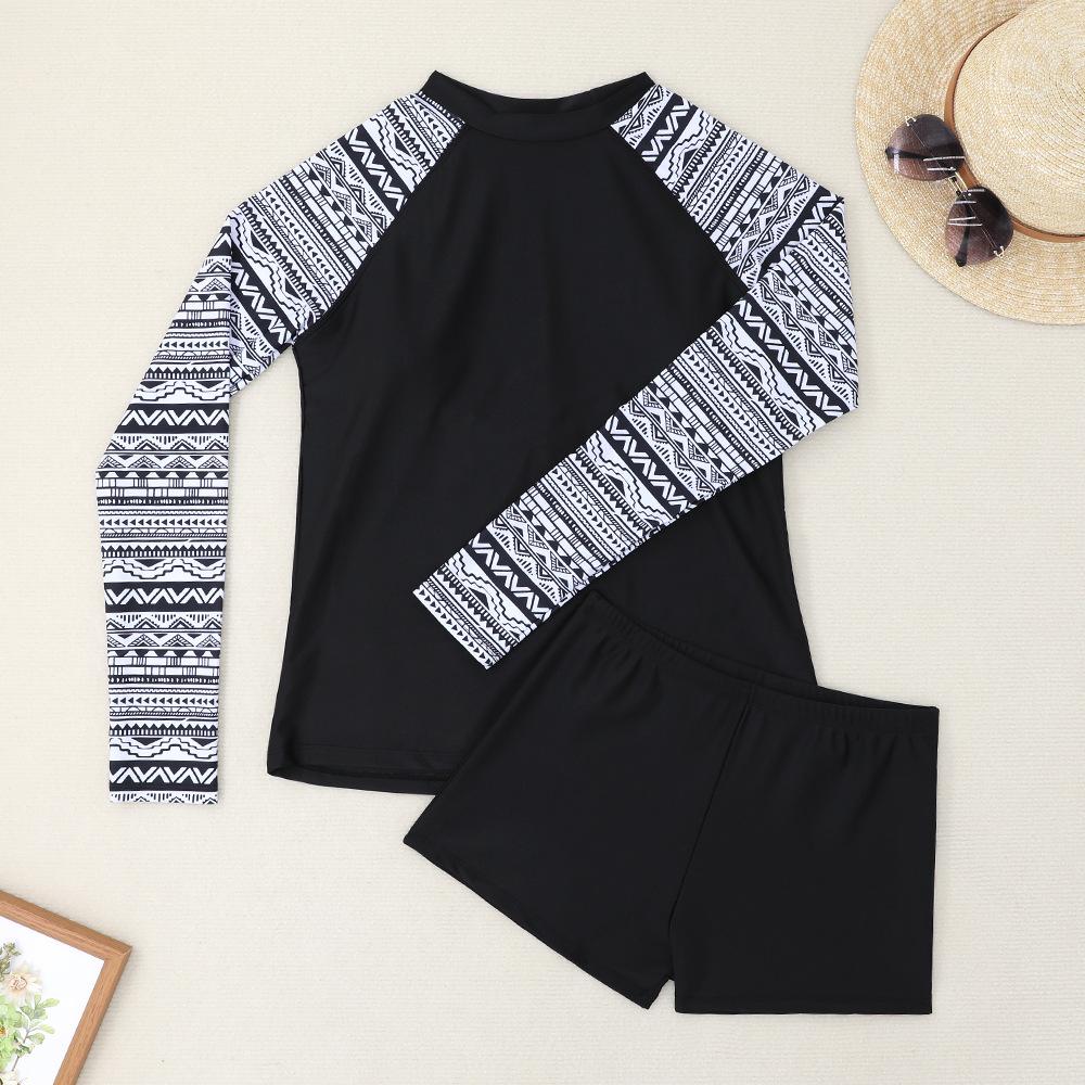 Women Surfing Snorkeling Suit Long Sleeve Sun Protection Split Body Bikini Jellyfish Swimsuit