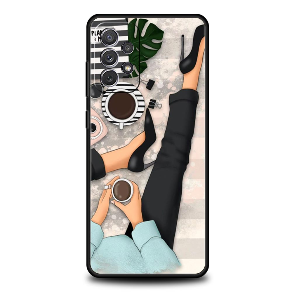 Чехол для телефона с высоким каблуком для девушки, женщины, для Samsung Galaxy A17 A07 A55 A35 A25 A15 A05 A33 A31 A23 A21s A13 A41 A73 A53 A51 A715G
