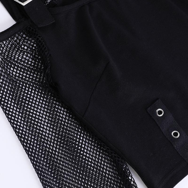 GMXIA Summer Women Dark Style Fashion Spice Sexy Slim Punk Strapless Long Sleeve Top Woman