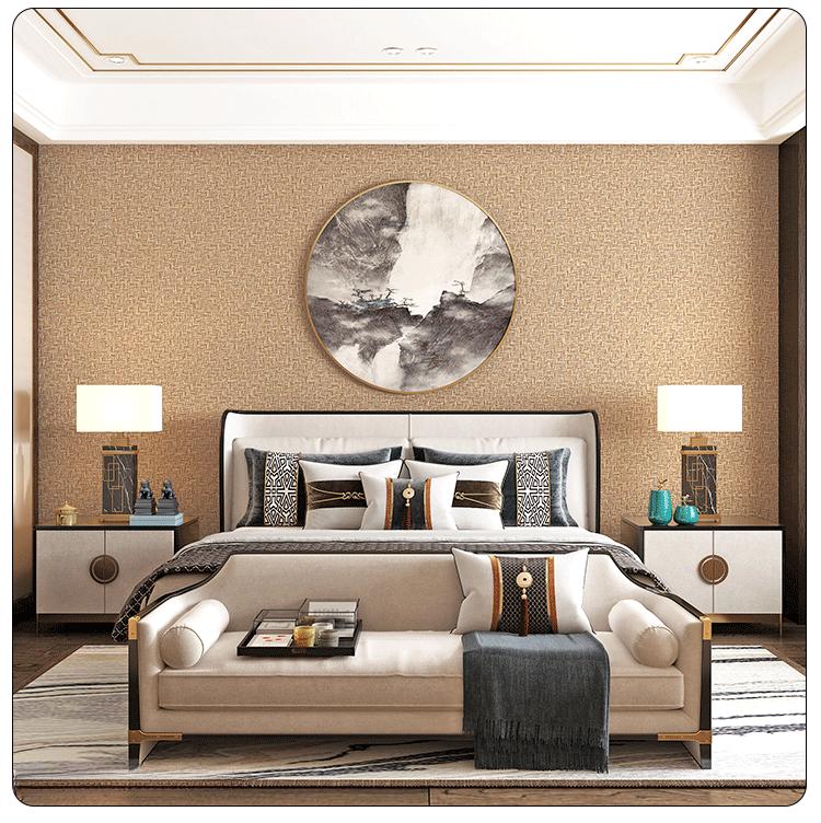 ПВХ Обои Однотонные Однотонные С рисунком под лен Имитация соломы Плетеная Обои Несамоклеящиеся водонепроницаемые минималистичные