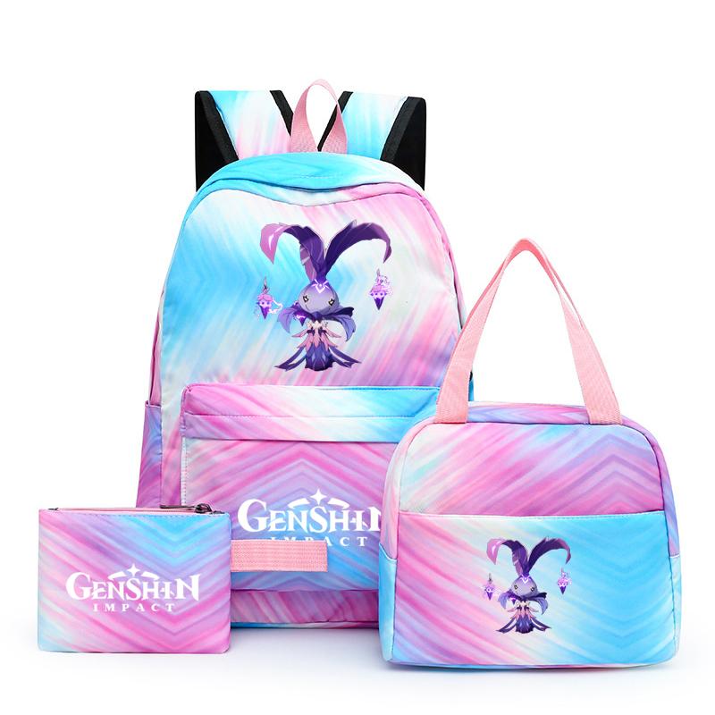 3Pcs/set Anime Girl Backpack Set School Students Kawaii Back To School Backpack Boy Children Lunch Bags Pencil Box