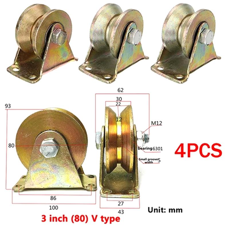 4 шт. V-образное колесо с подшипником, цветное покрытие, домашняя фурнитура, жесткое колесо, V-образное колесо для роликов раздвижной двери