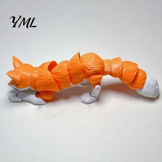 Portable Decompression Toys Articulated Fox Collectible Figurine, 3D Printed Flexible Fidget Toy, Cute Animal Unique Birthday Gifts for Kids