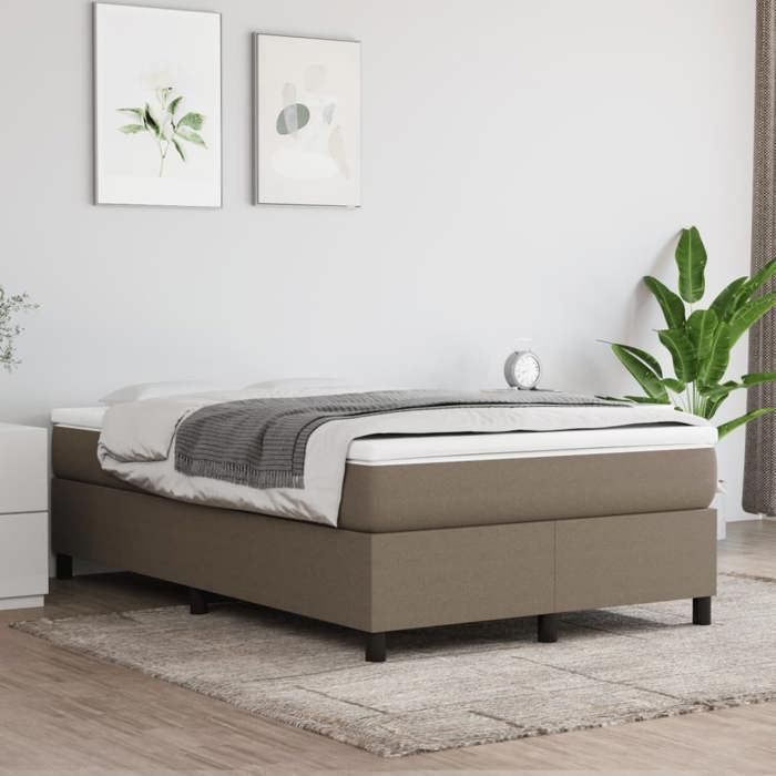 Maison Exclusive - Sommier à lattes de lit avec matelas Taupe 120x200 cm Tissu