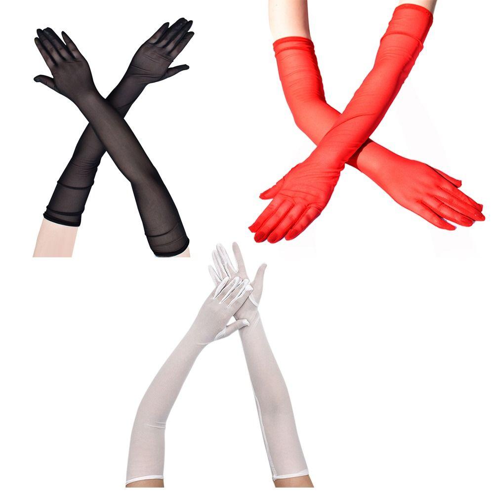 Sun Protection Long Gloves & Mittens Mesh Driving Gloves Halloween Summer Thin Gloves Women