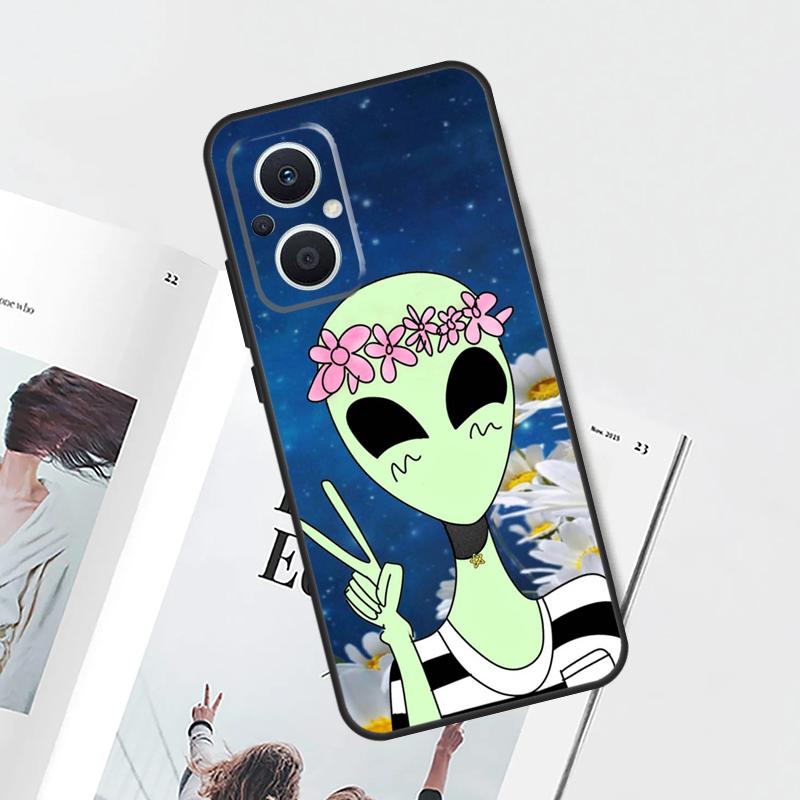 Эстетичный Чехол Космическая Девочка-Инопланетянка Для OPPO Reno 13F 14F 15F 12 11 F 10 14 15 Pro 7 8 Lite OPPO Find X9 X8 X6 X5 Pro Чехол