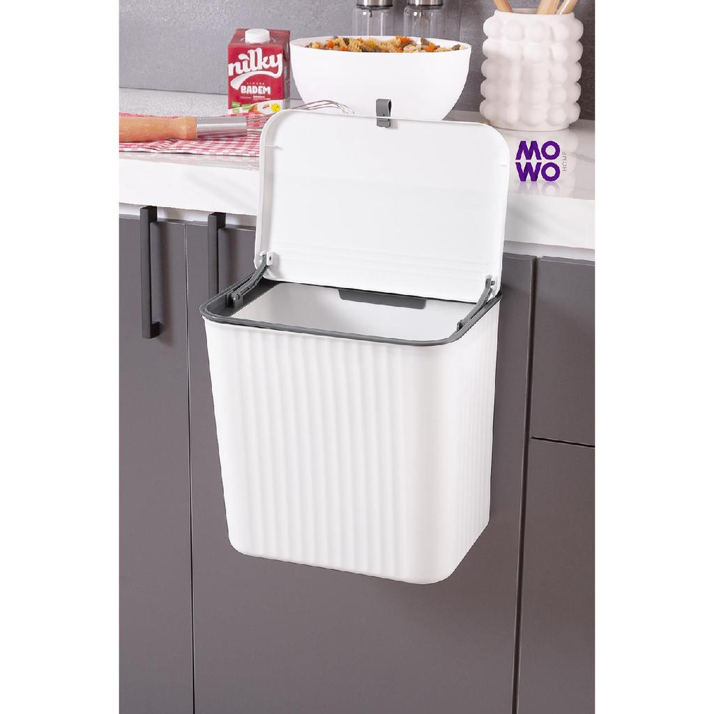 15-литровое белое функциональное мусорное ведро для кухни, подвесное или настольное, с функциональной крышкой — мусорное ведро для ванной комнаты