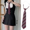 Red Striped JK Tie College Style Pre-tied Neck Ties Fashion Clothes Accessories  School Student