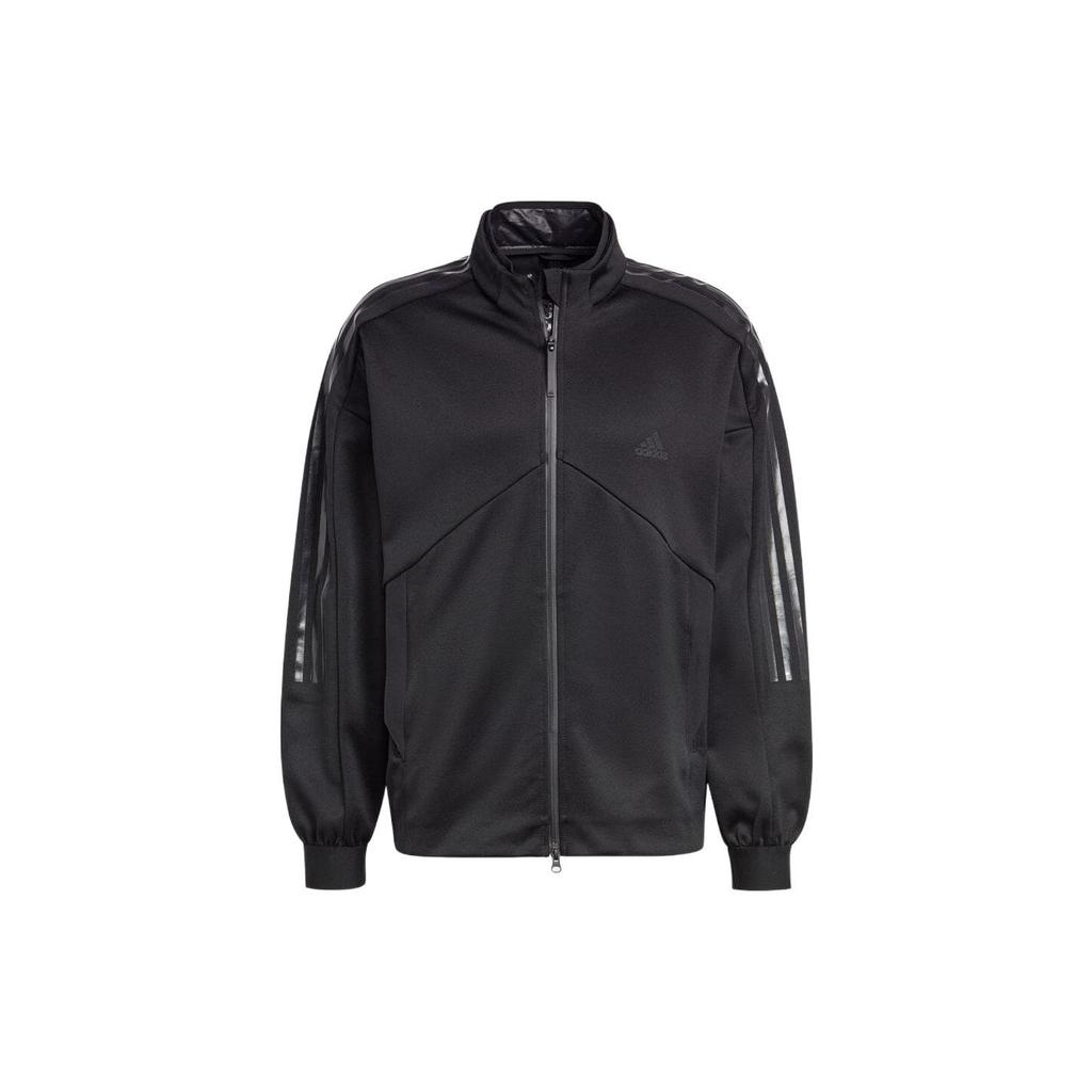 Adidas Solid Color Long Sleeve Zip Jacket Men Jackets Black HY3785