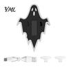 Vehicle Glass Decoration Solar Ghost Car LED Light, USB Wireless Animated Warning Lights for Windshield And Vibration Sensing Rear Window, 6