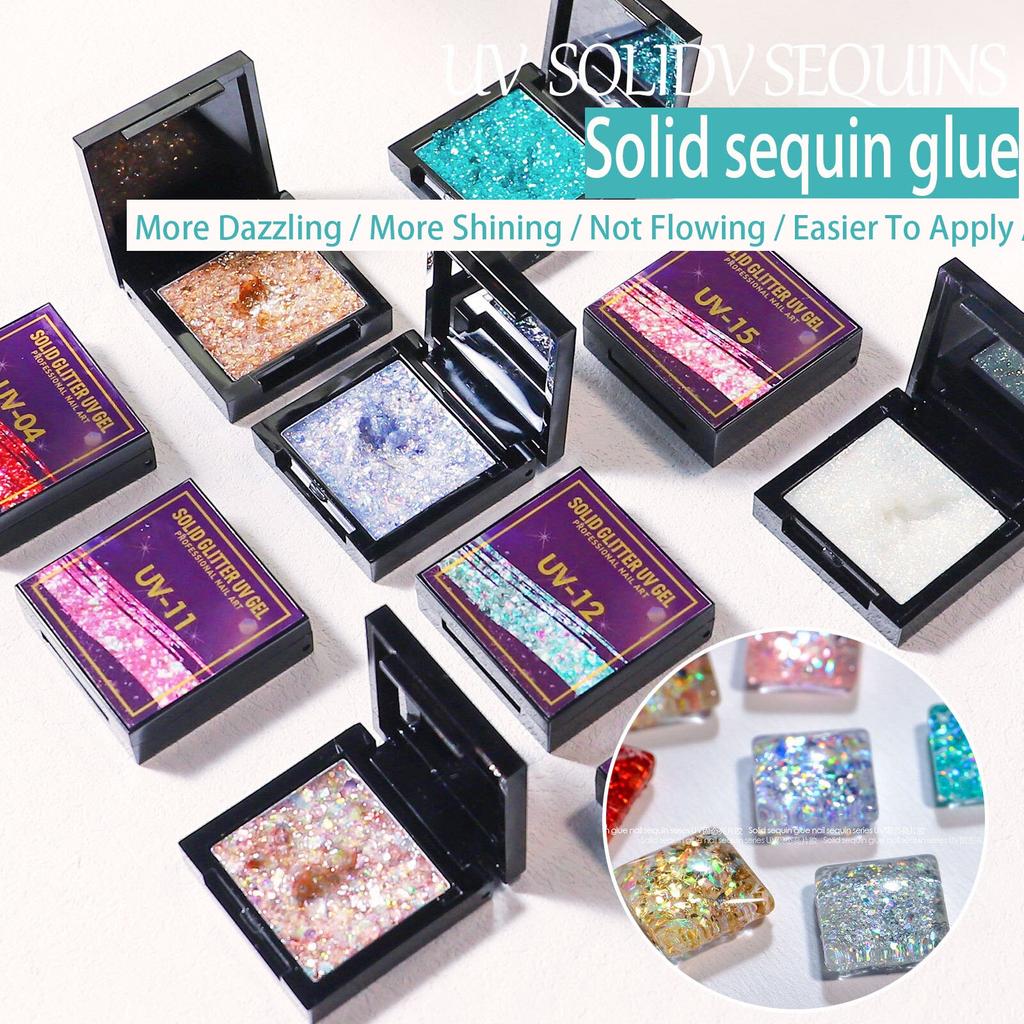 УФ твердый клей с блестками, стильный лак для ногтей, клей для фототерапии, твердый блестящий клей с блестками, аксессуары для ногтей
