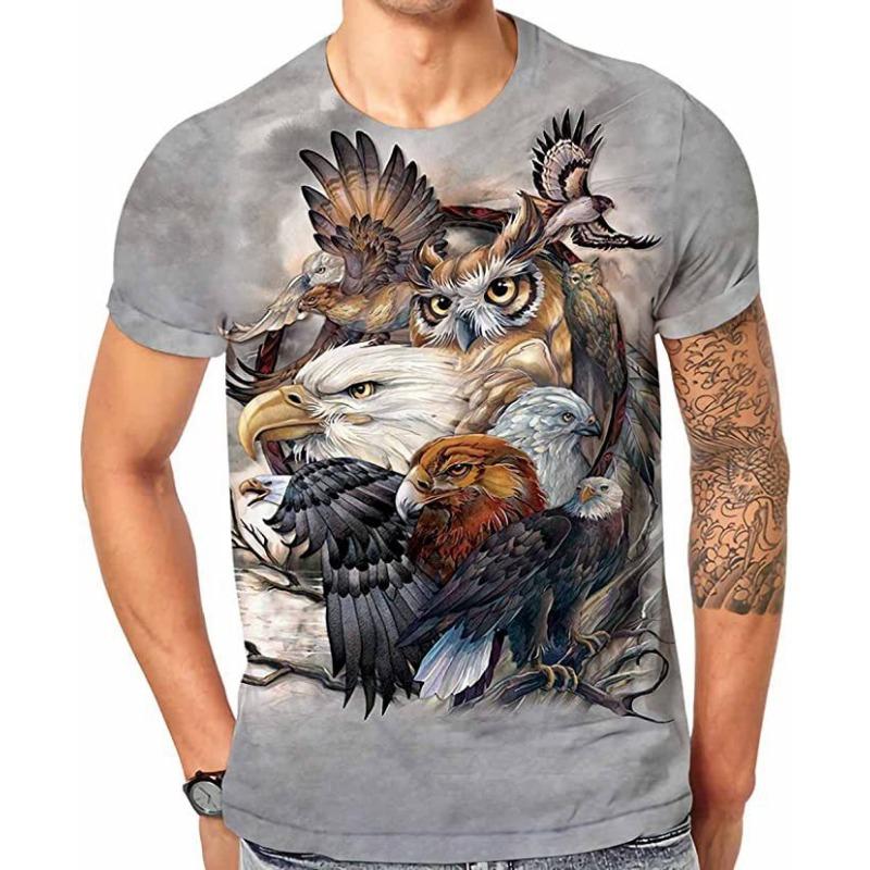 2025 Summer Trendy 3D Printed Animal Bear Fun Short Sleeve Breathable Versatile Top