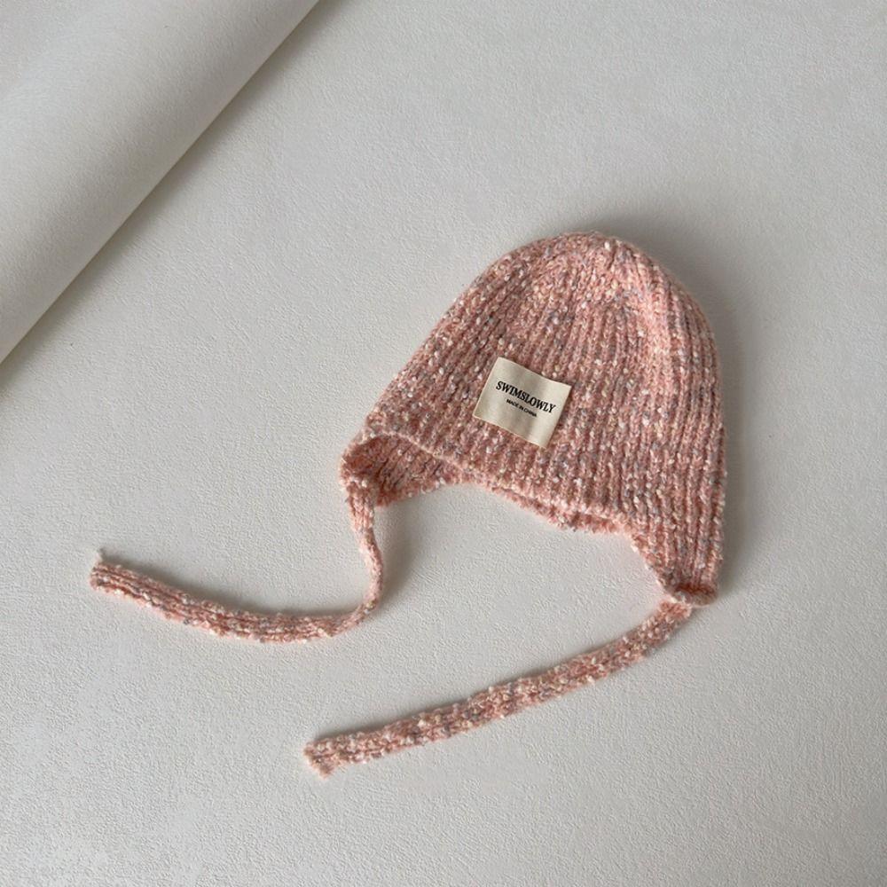 Ear Protection Knitted Hat With Ties Windproof Winter Beanie Hat Cute Santa Hat For Toddler
