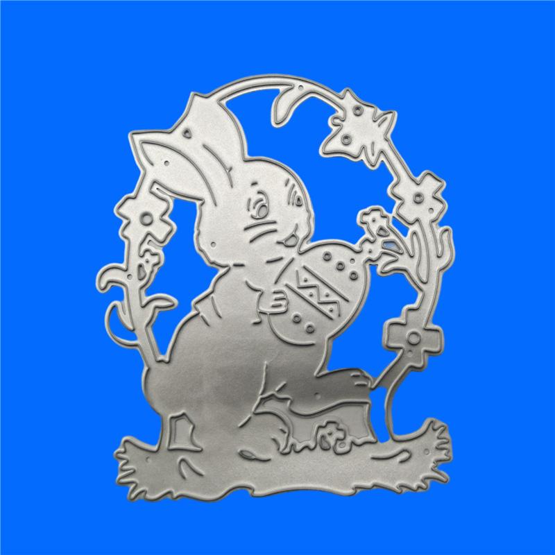 Пасхальный кролик яйцо венок металлический трафарет тиснение резка штампы для скрапбукинга своими руками бумажная открытка тиснение ремесло декор