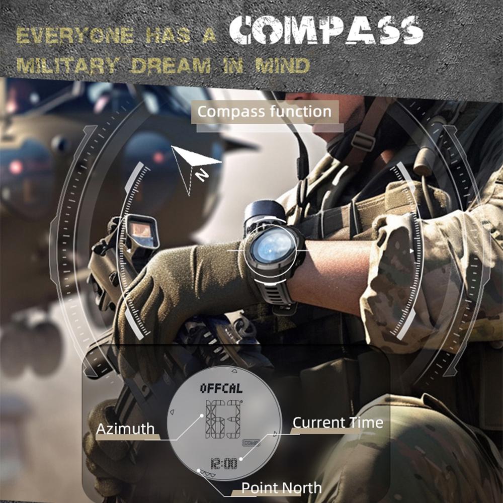 Мужские цифровые спортивные часы для активного отдыха с компасом, альтиметром, барометром, 50 м, водонепроницаемые часы