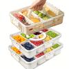 [Съемная коробка для закусок с крышкой] Пластиковый поднос для конфет на 8 отделений, ланч-бокс с ручкой, для салатов, деликатесов, конфет, праздничная банка - блюдо для холодильника и путешествий