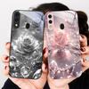 Розы цвета ледяного кристалла Для Samsung A20 30 22 23 24 25 26 31 32 33 34 35 42 50 51 52 53 54 55 56 70 71 72 73 стеклянный чехол для телефона