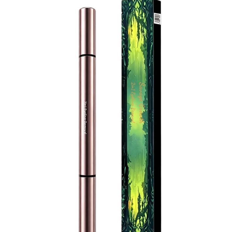 Logo double-head eyeliner waterproof and non-smudging makeup-holding easy-to-color two-in-one eyeliner pen