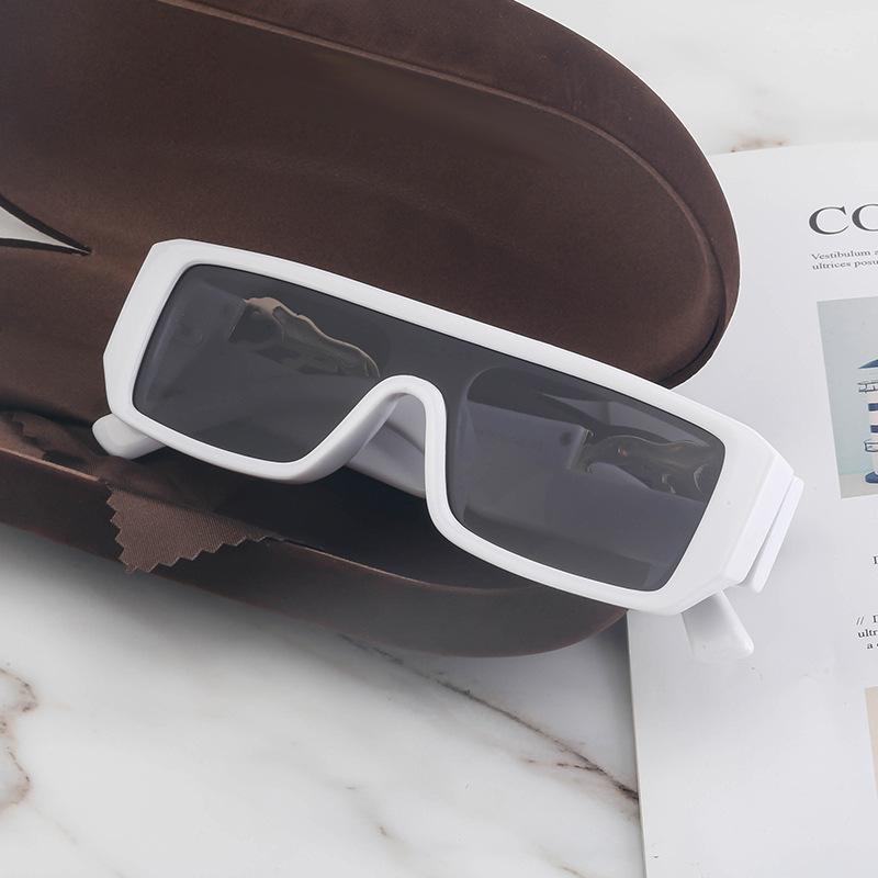 Солнцезащитные очки Leopard Head Small Frame Sunglasses Women's Integrated Glasses Square Frame Sunglasses Men's Glasses