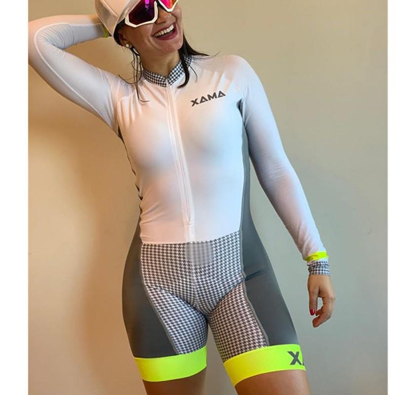 1 Womens Long Sleeve Cycling Bodysuit Triathlon Suit Breathable Quick Dry Sportswear Road Bike Riding Fall Season
