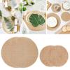 5pcs Round Natural Jute Burlap Fabric Table Mat Tea Cup Coaster Pads Vintage Rustic Wedding Decoration Christmas Party Supplies