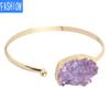Необычный браслет из меди с натуральным аметистом, полуоткрытый регулируемый браслет любого размера запястья