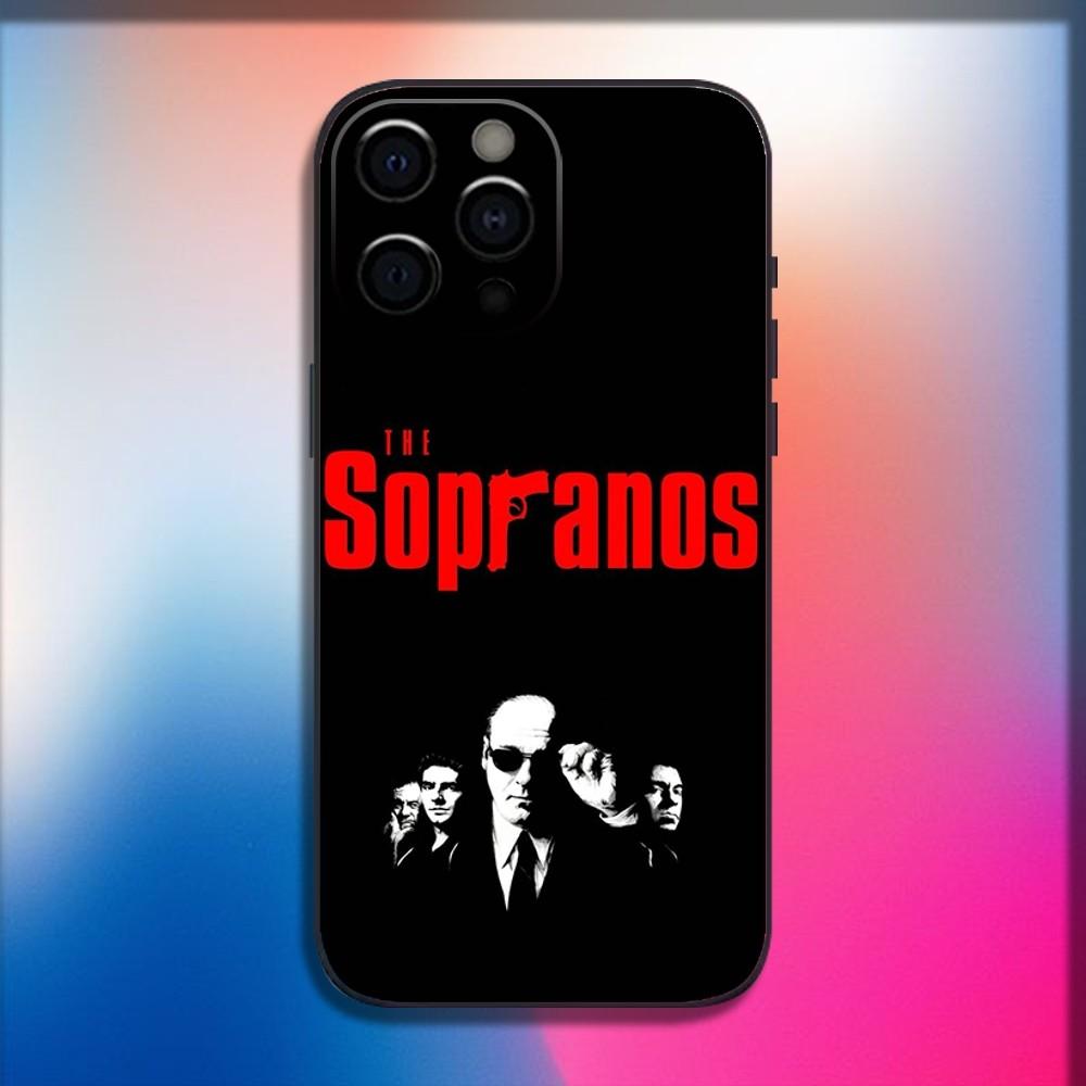 Чехол для телефона-телевизора S-Sopranos для iPhone 16,15,14,13,12,11,Pro,X,XS,Max,XR,Plus,Mini Мягкий черный чехол