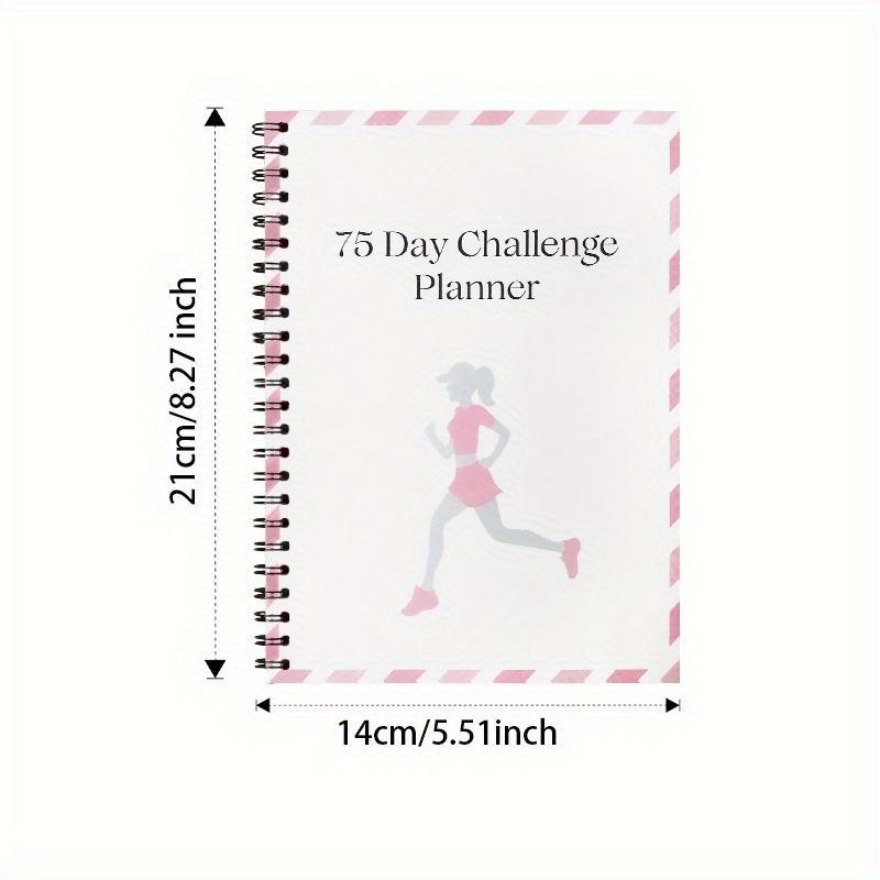 Планировщик фитнес-соревнований на 75 дней - спиральный журнал с ежедневными/еженедельными трекерами, трекер тренировок и привычек, мотивационный блокнот успеха