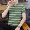 Summer New Pure Cotton Business Men's Short-sleeved T-shirt Printed Casual Youth Lapel Men's Polo Shirt for Men