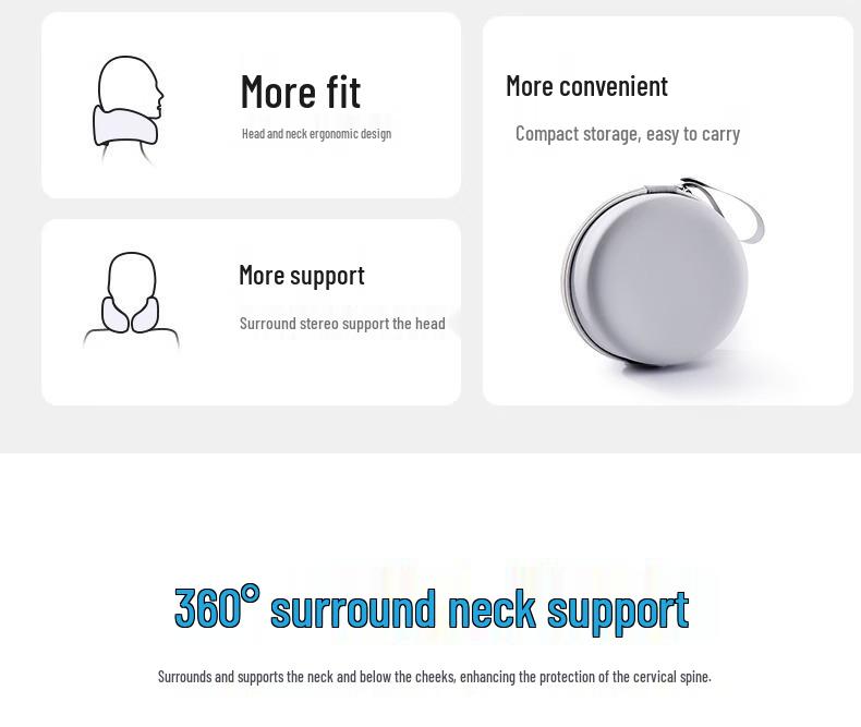 Подушка дорожная U-образной формы с эффектом памяти для самолета и поддержки шеи