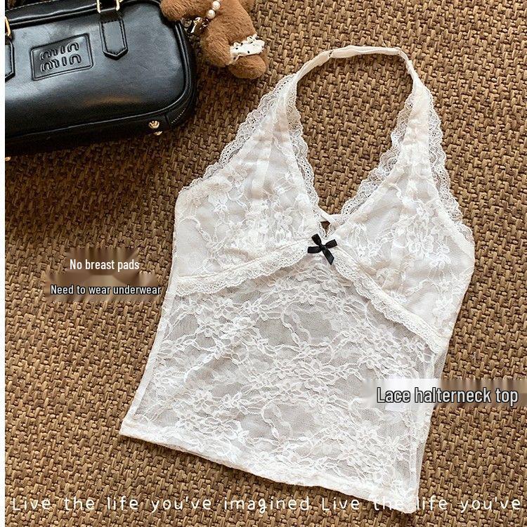 Ретро Кружевное Лоскутное Платье-Танк на Бретелях с Завязками для Женщин