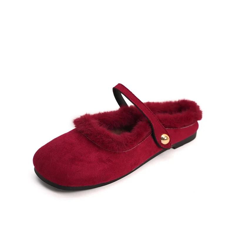 Fur Leopard Women Slippers Flats Casual Cotton Shoes Winter 2025 Trend Fashion Home Flip Flops Cozy Warm New Mujer Snow Botas