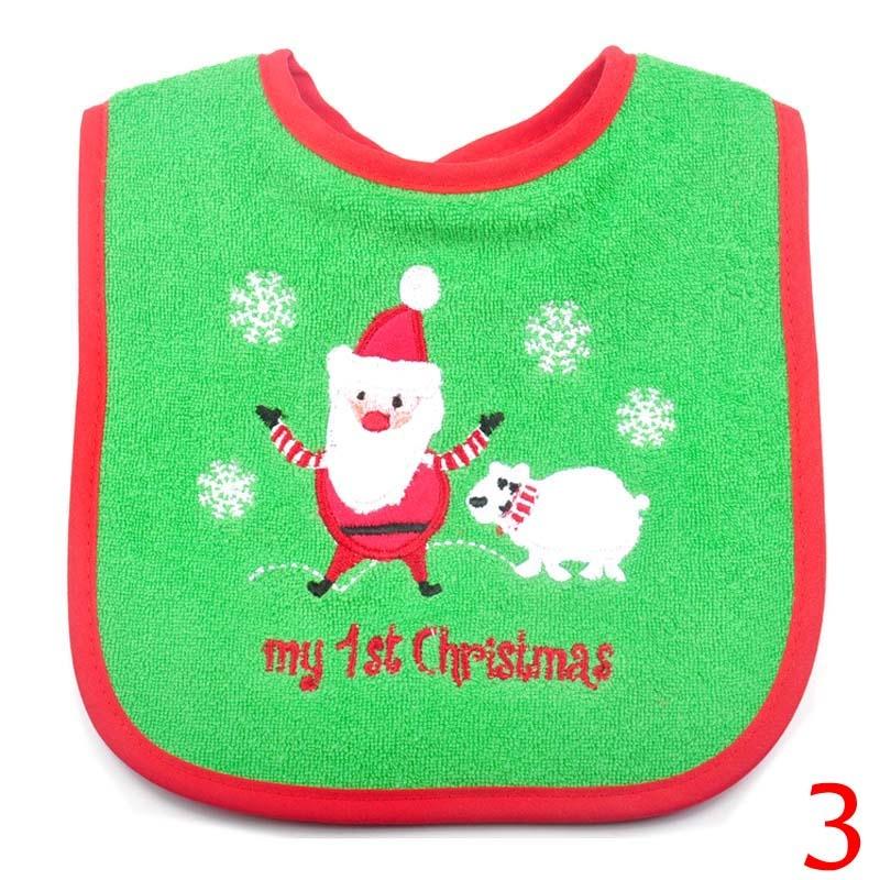 1 шт., детские рождественские нагрудники, рождественский ужин, нагрудник с рисунком Санта-Клауса, вышитое полотенце со слюной