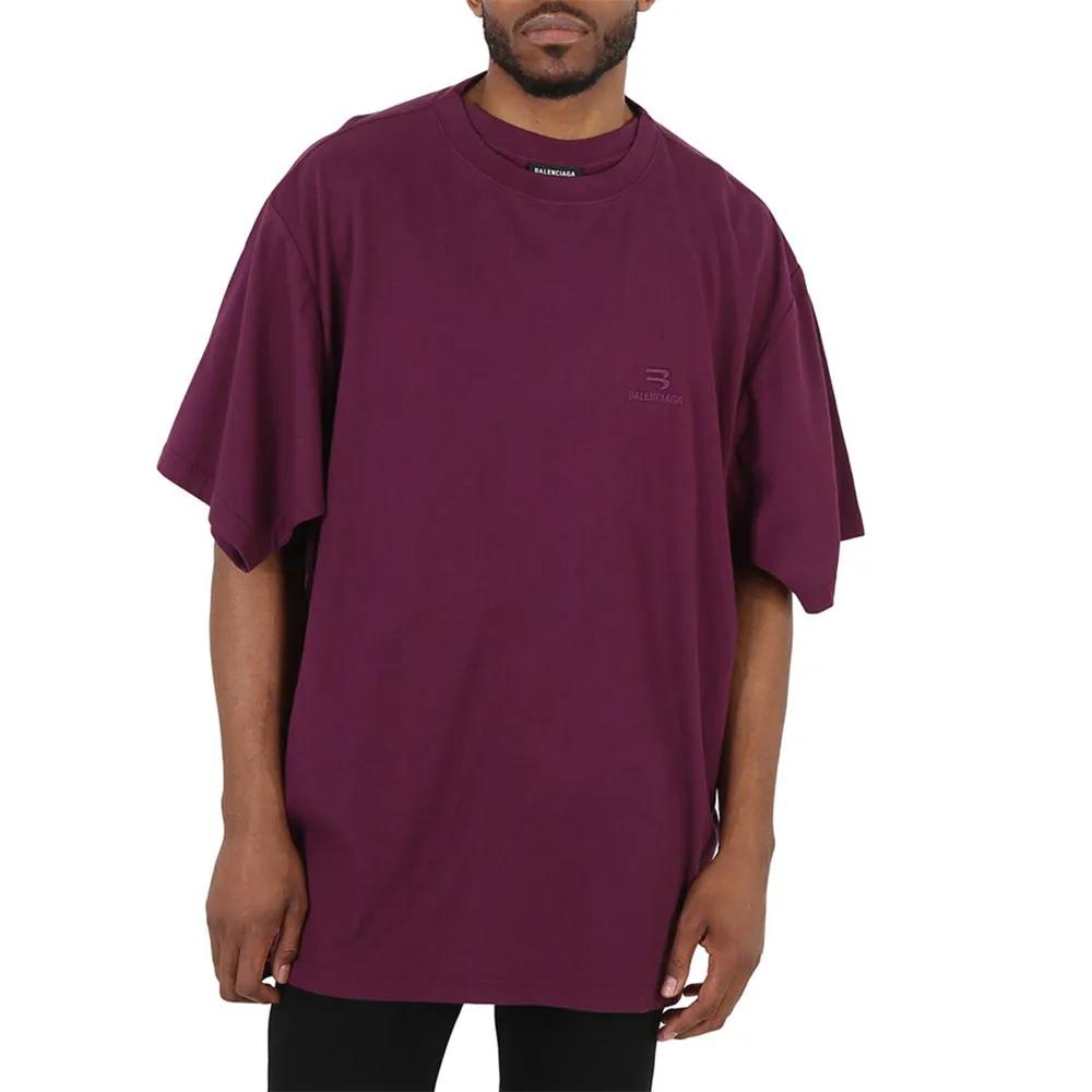 Balenciaga T Shirt Women's Purple Loose Fit (Unisex) T-Shirts 657059TKV908476