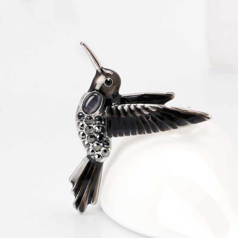 Blucome Брошь в виде птицы, эмалированная булавка, ювелирные изделия с кристаллами для женщин и мужчин, костюм, сумка, шарф, аксессуары, вечерние свадебные украшения, подарки из цинкового сплава