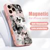 Роскошный Чехол с Цветным Узором Бабочки Для iPhone 17 Pro Max Funda iPhone 16 15 14 13 Pro Max Магнитный Для Magsafe Гибридный Тонкий Матовый Чехол