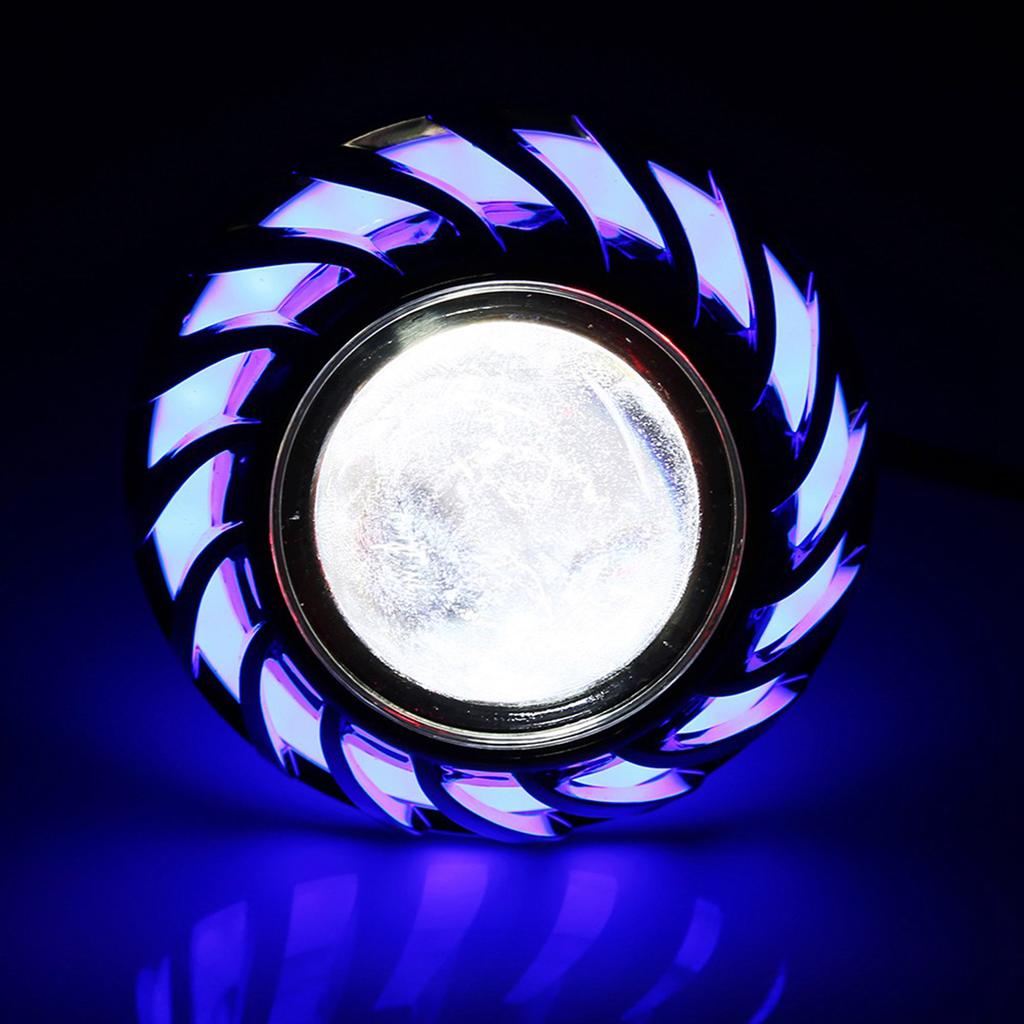Motorcycle Headlight LED Projector Lens Single Halo Angel Devil Eye Spot Light White