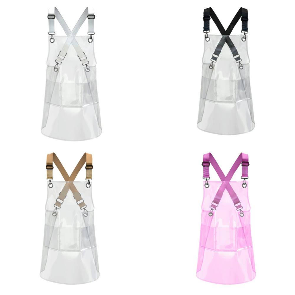 Fashion Barber Apron Reusable Waterproof Transparent Apron Unisex TPU for Kitchen Hair Salon Barber Barista Household Supplies